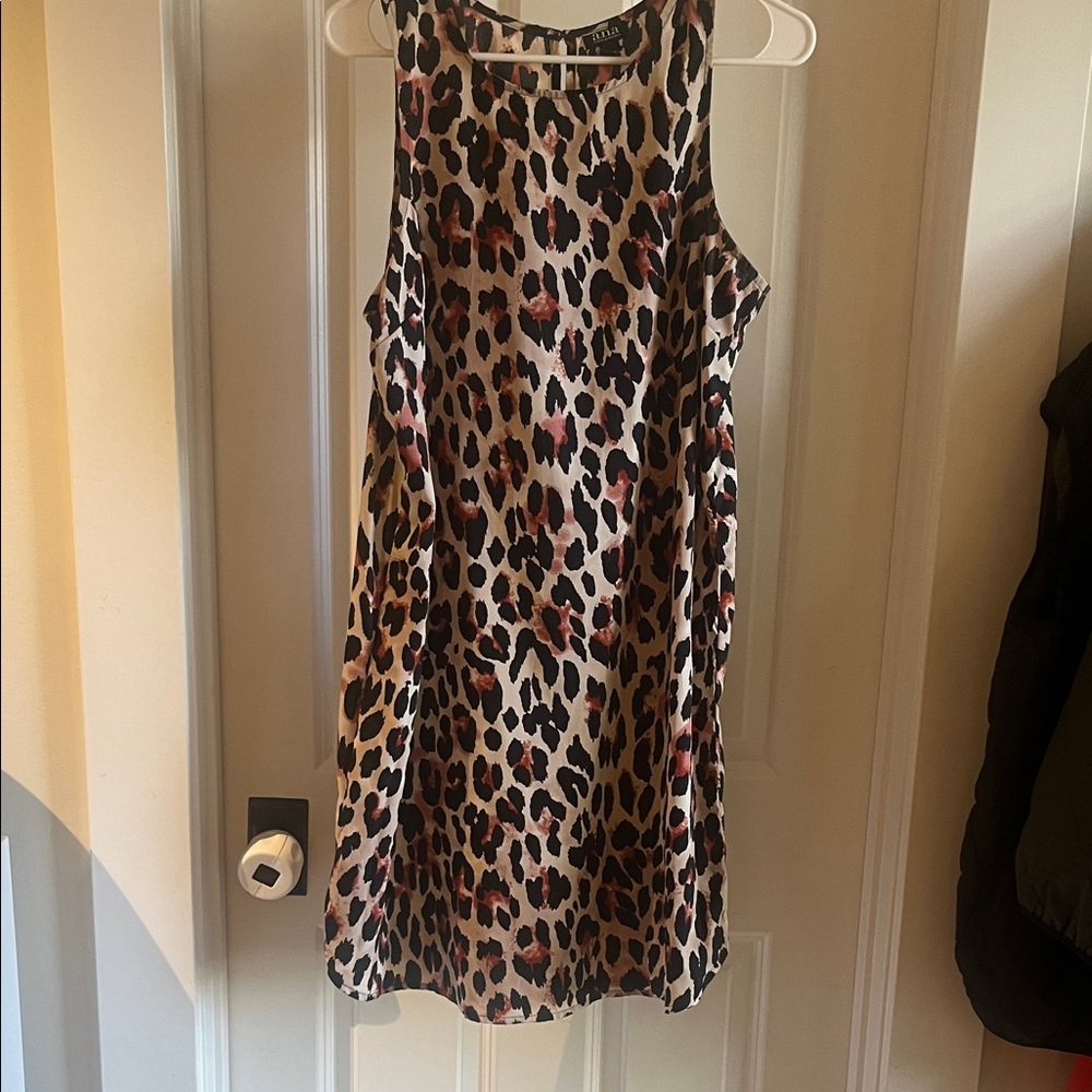 a.n.a Animal Print dress with Black and Red Accents
